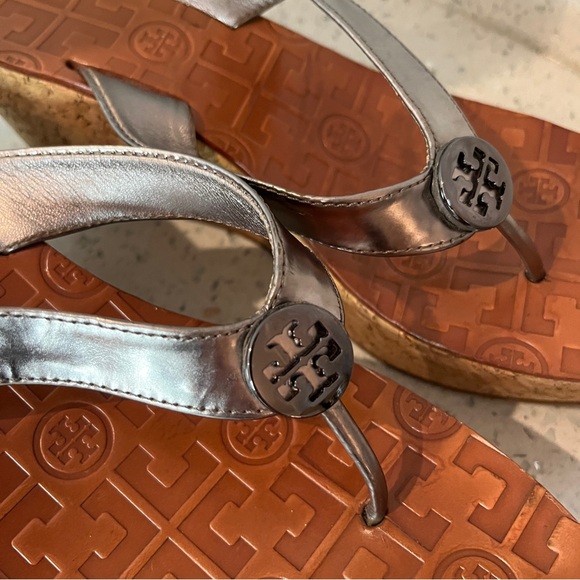Tory Burch Thora Patent Leather Wedge Sandals - Picture 4 of 5